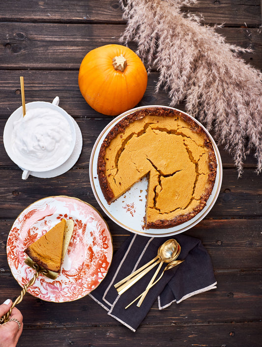 pumpkin pie slice with pumpkin