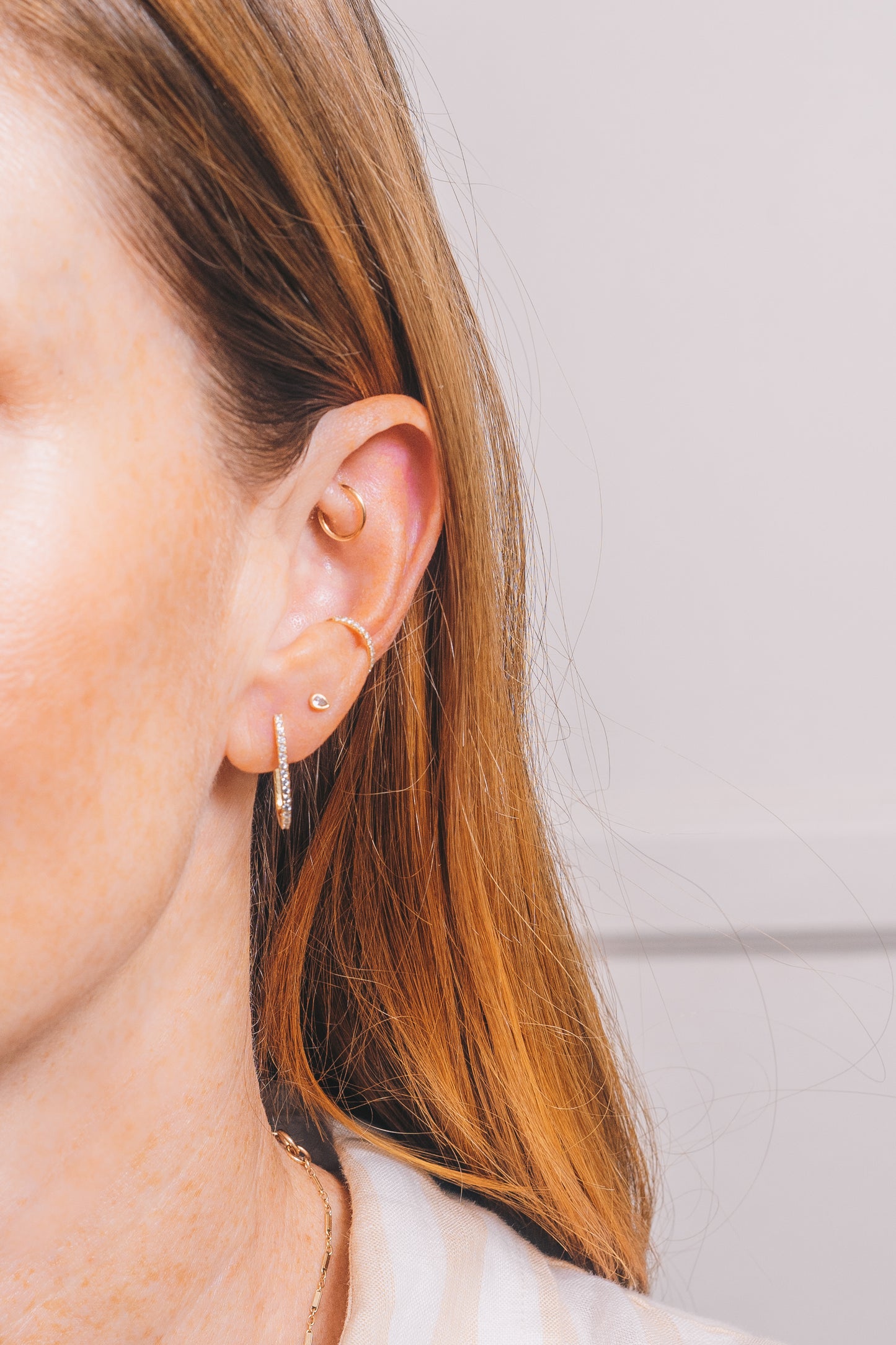 Oval Pavé Hoops | .925 Vermeil