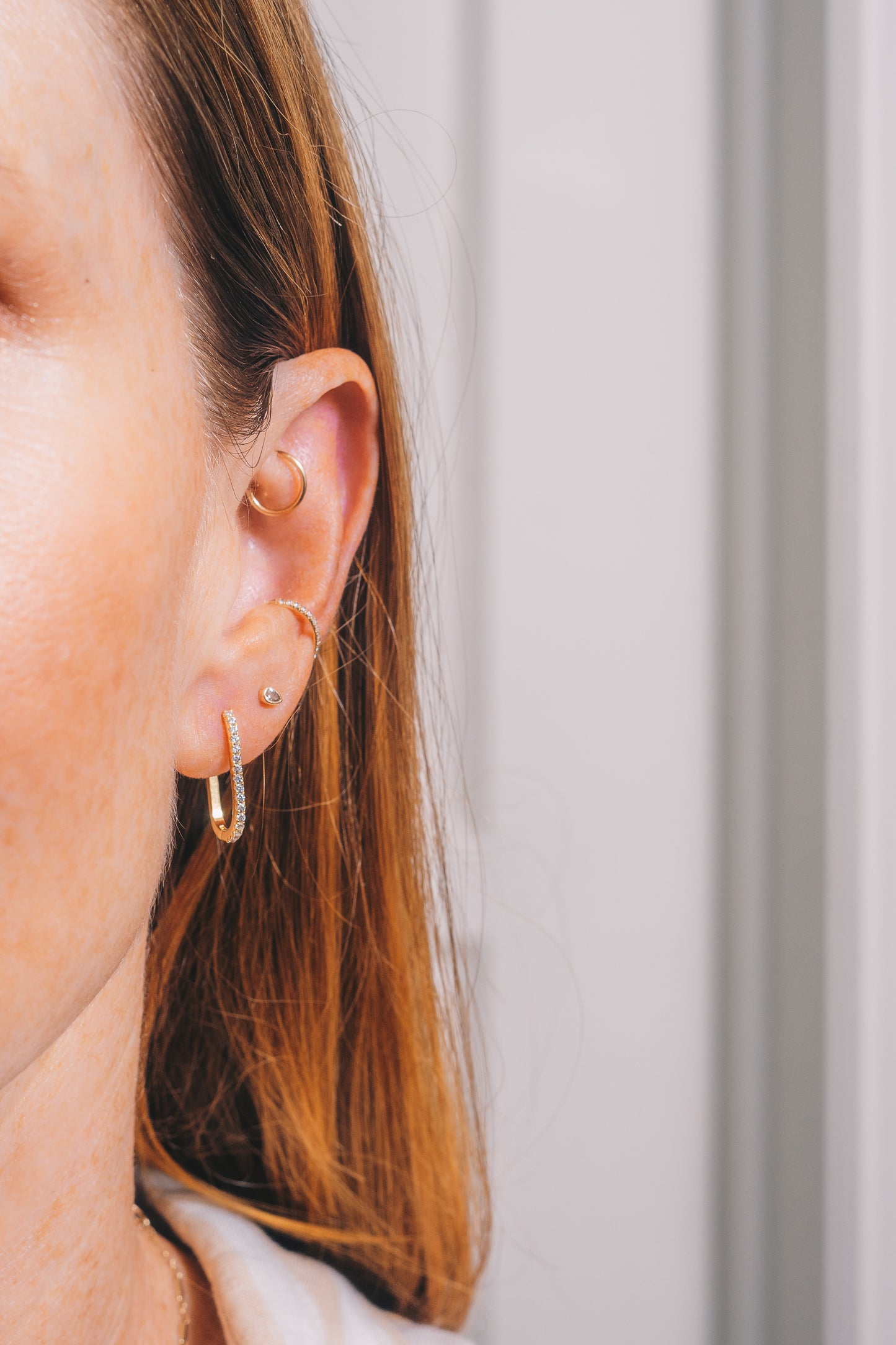 Oval Pavé Hoops | .925 Vermeil