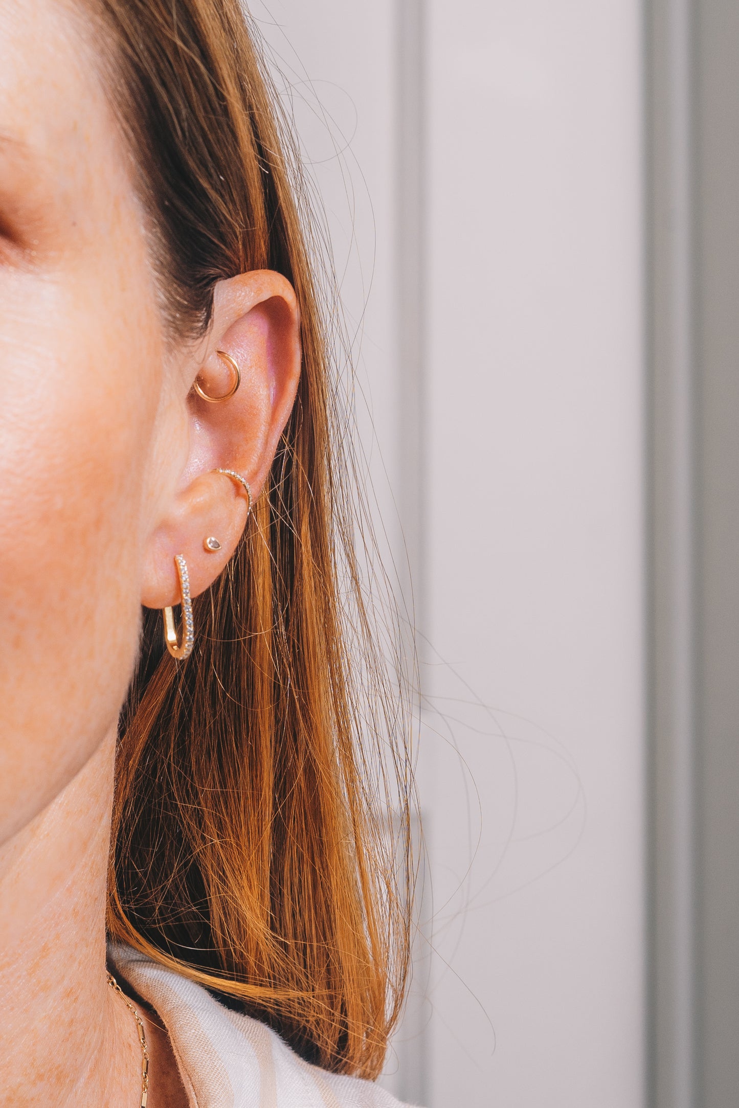 Oval Pavé Hoops | .925 Vermeil
