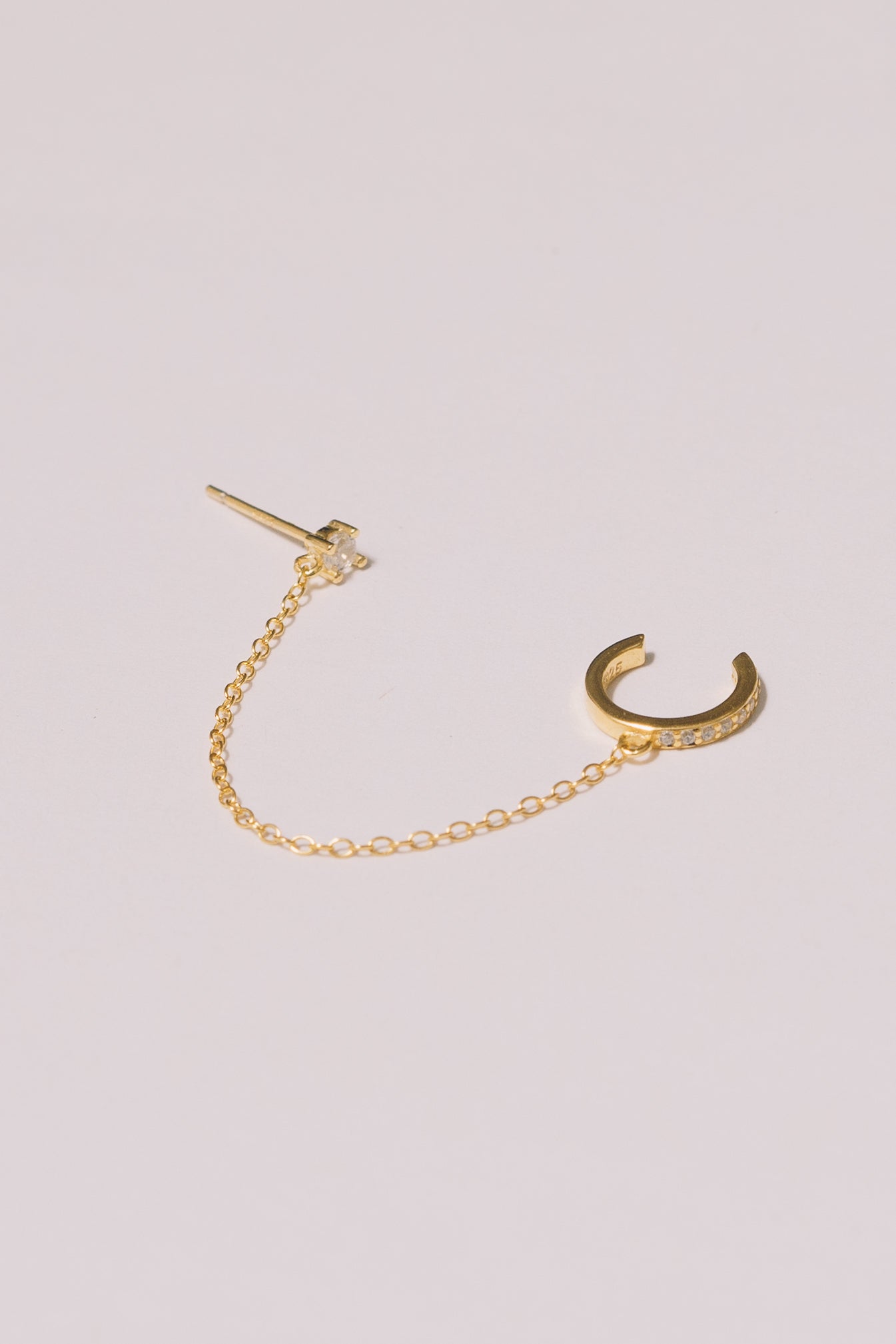 Single Stud Chain Earcuff | .925 vermeil