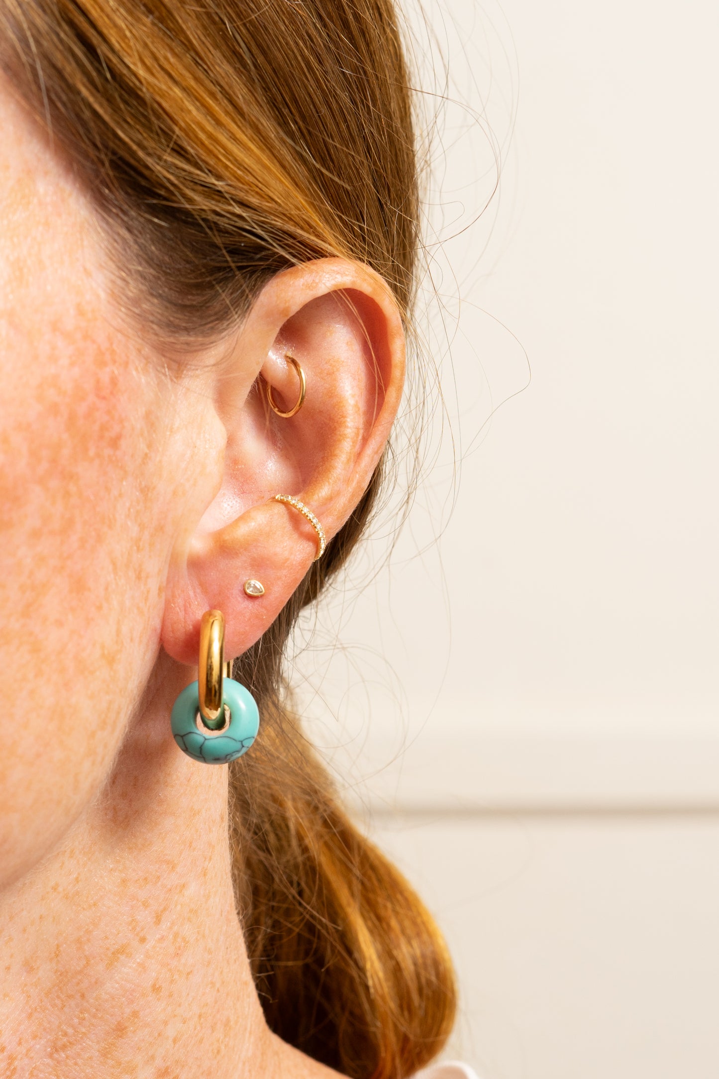 Mix & Match Hoop Earrings | Semi-Precious Charms, Endless Style | 18K gold Plating