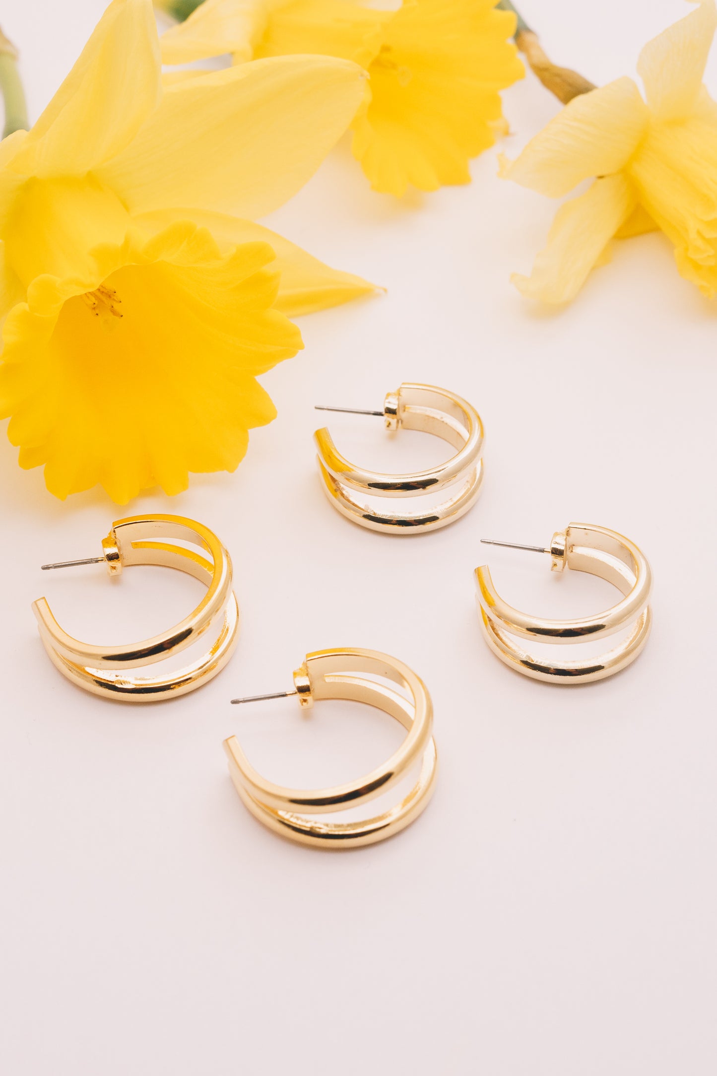 Geraldine Split Hoop Earrings | 18K Gold Plating