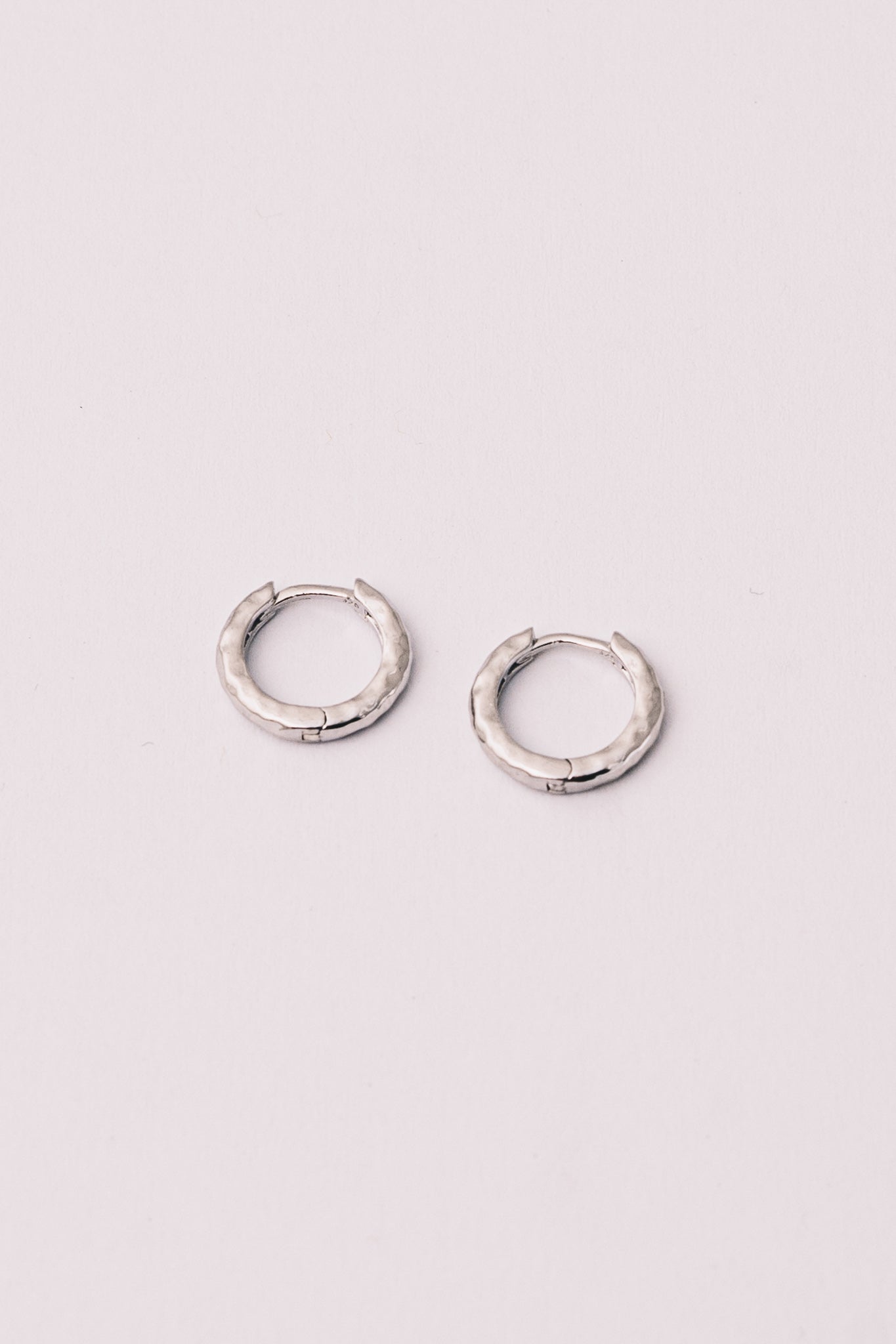 14k white gold  huggie hoop earrings