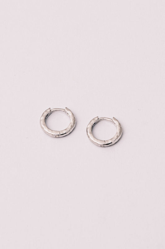 14k white gold  huggie hoop earrings