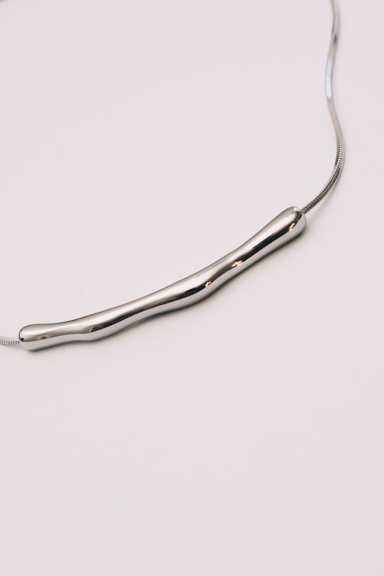 Coulisse Sliding Bar Necklace | Snake Chain | Gold & Steel | Janna Conner