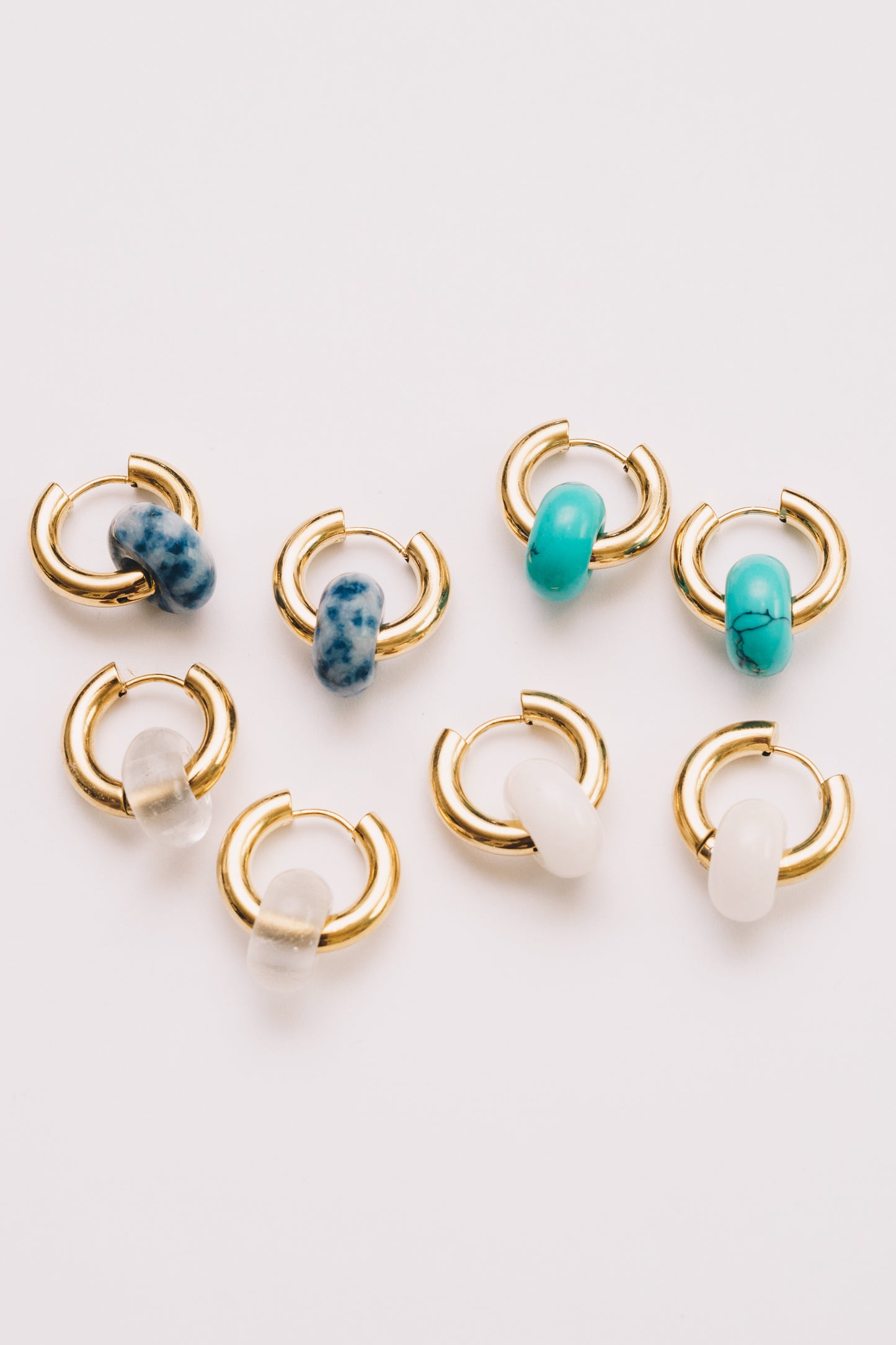 Mix & Match Hoop Earrings | Semi-Precious Charms, Endless Style | 18K gold Plating