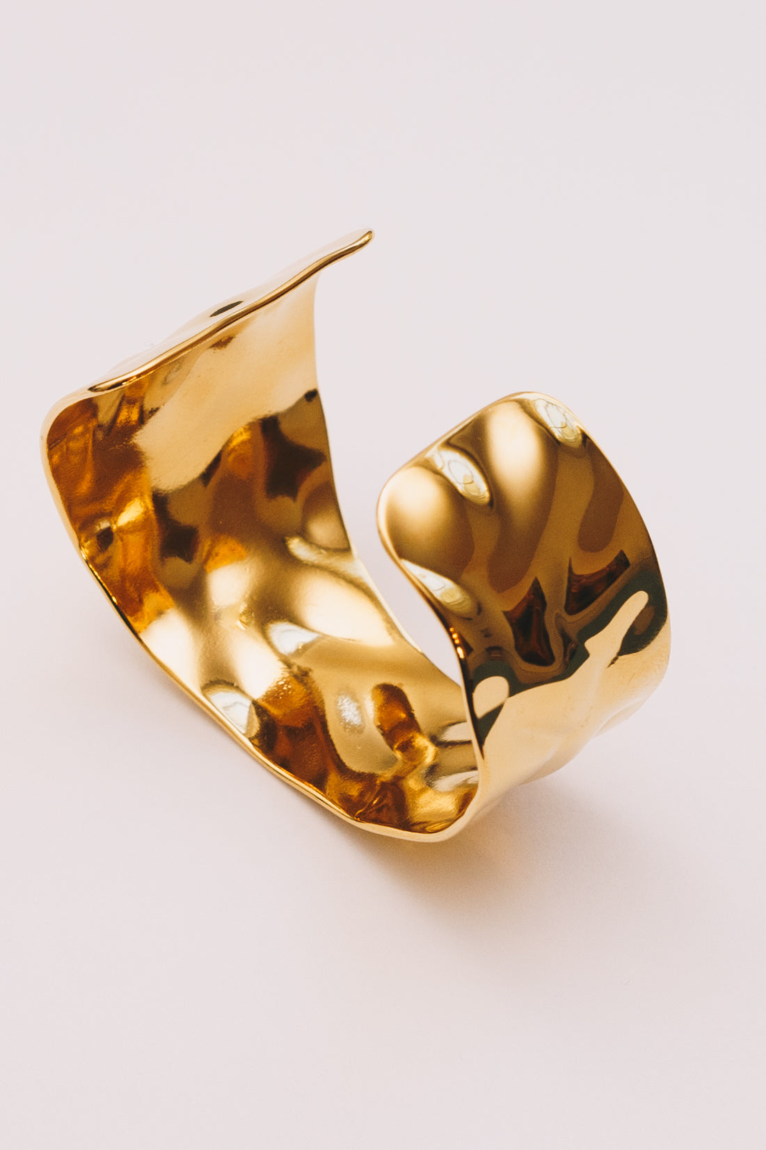 Hammered Metal Cuff | 18k Gold Plated & High-Grade Stainless Steel