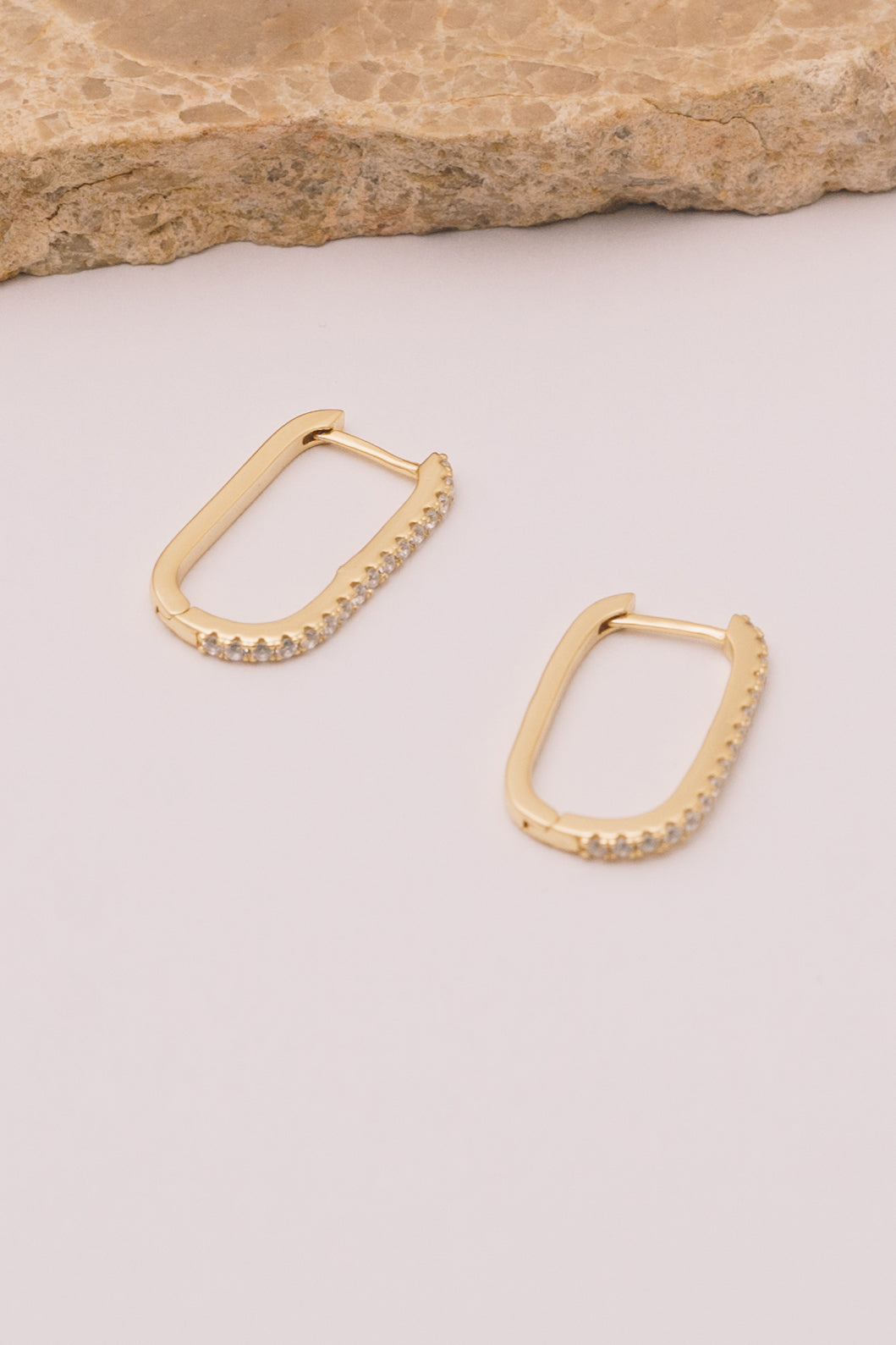 Oval Pavé Hoops | .925 Vermeil