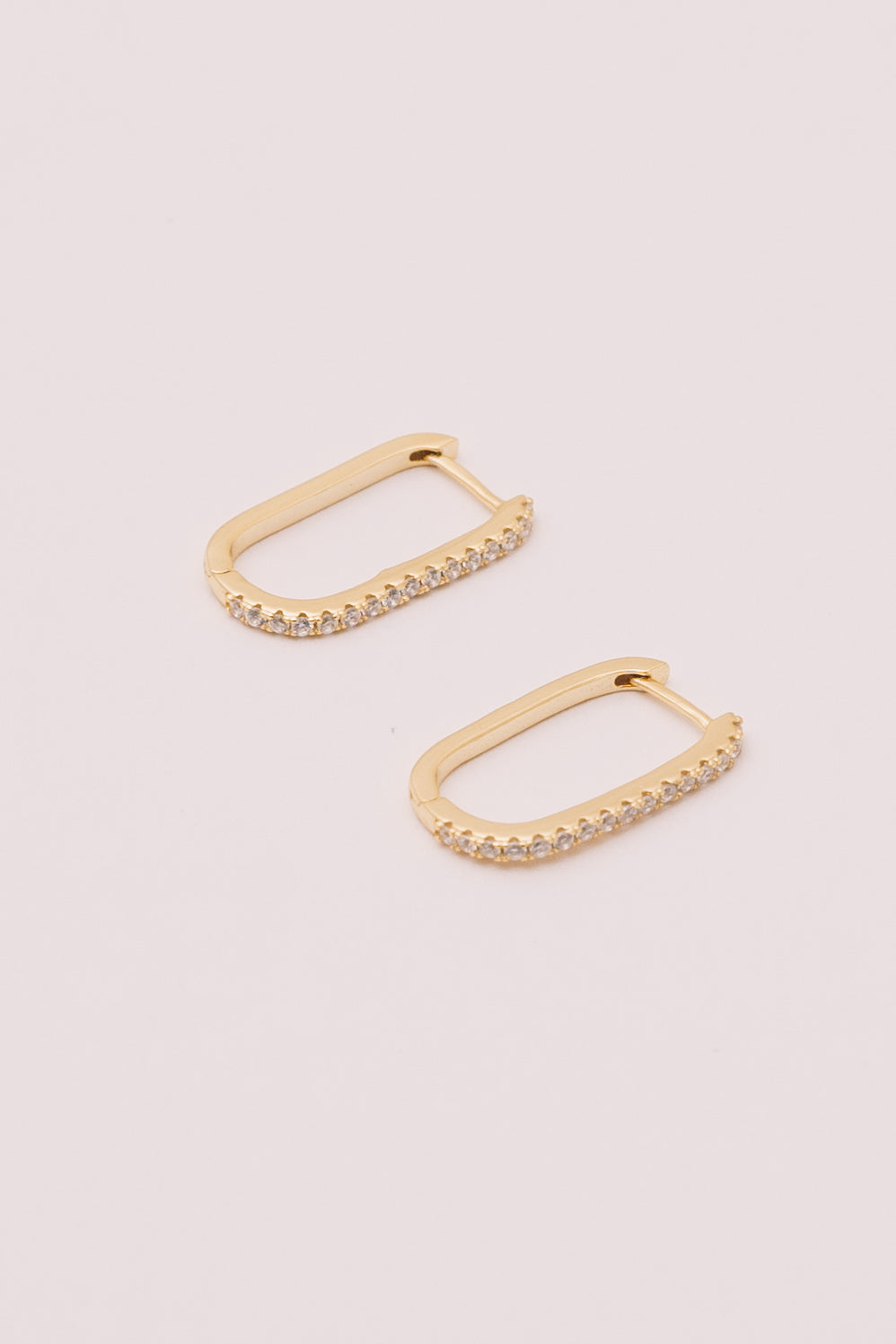 Oval Pavé Hoops | .925 Vermeil