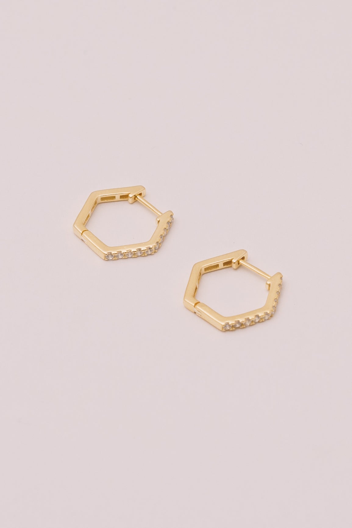 Hexagon Hoops | .925 Vermeil