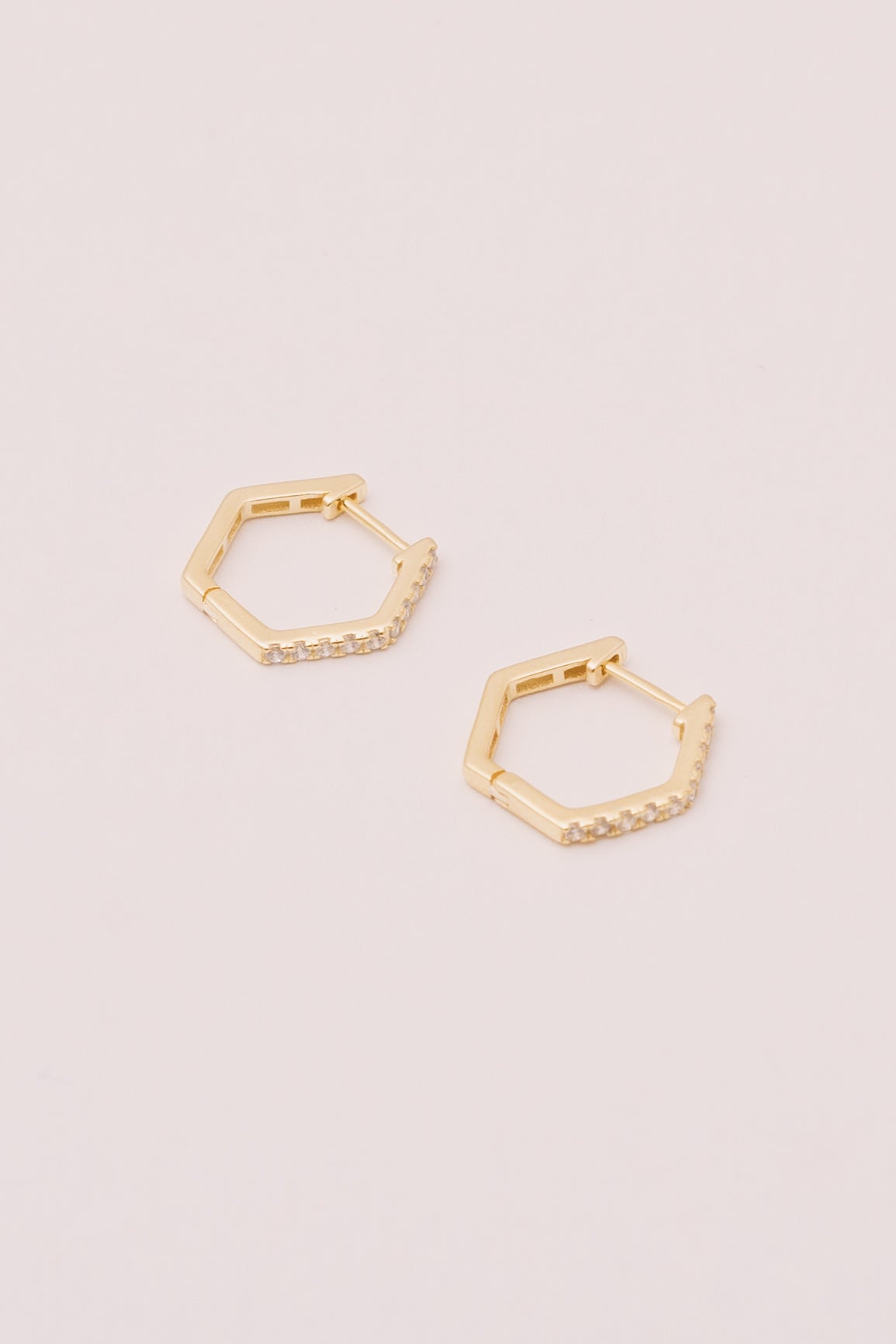 Hexagon Hoops | .925 Vermeil