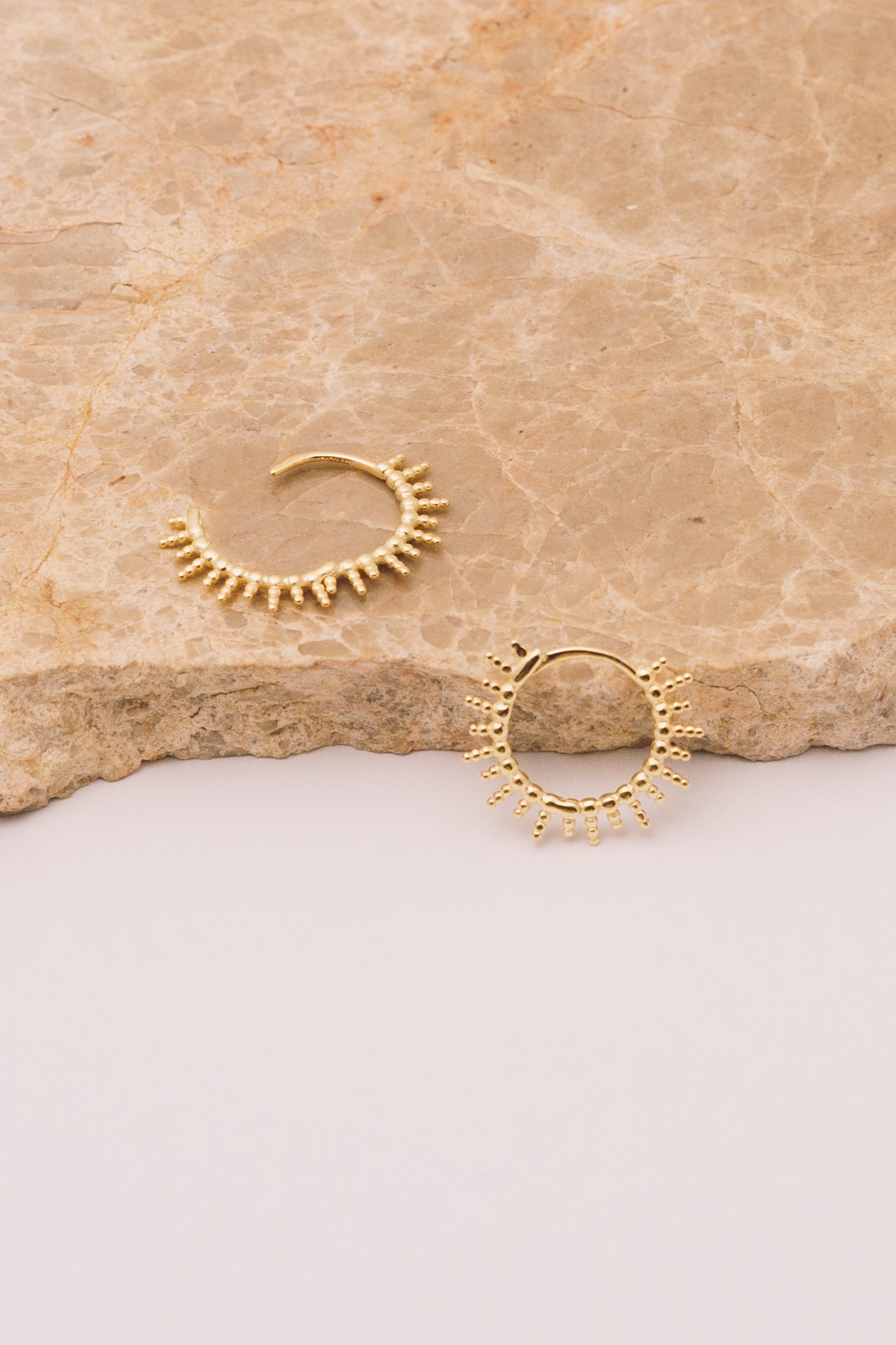 Soleil Huggie Hoop Earrings | 18k Gold Plating over .925 Silver