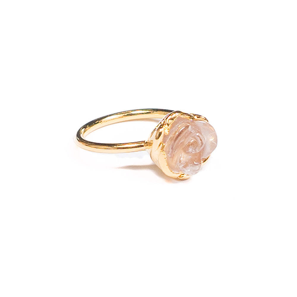crystal rose flower ring