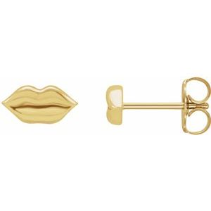 gold lip stud earrings side view