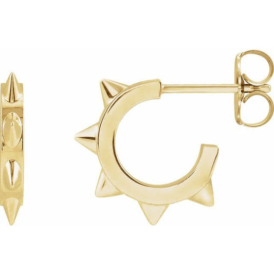 gold spike hoop earrings