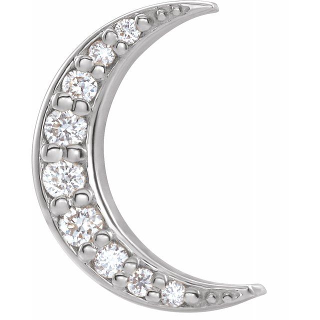 Diamond Crescent Moon Stud Earrings | 14k Gold