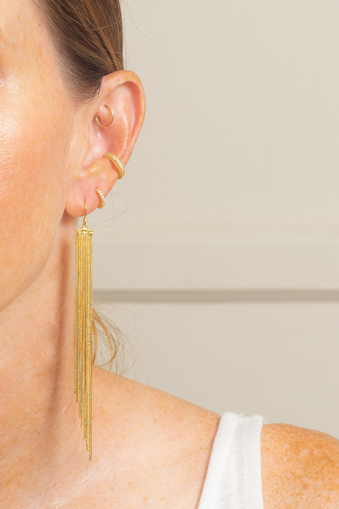 Mina Pavé Ear Cuff | Crystal | 18k Gold over .925 Silver