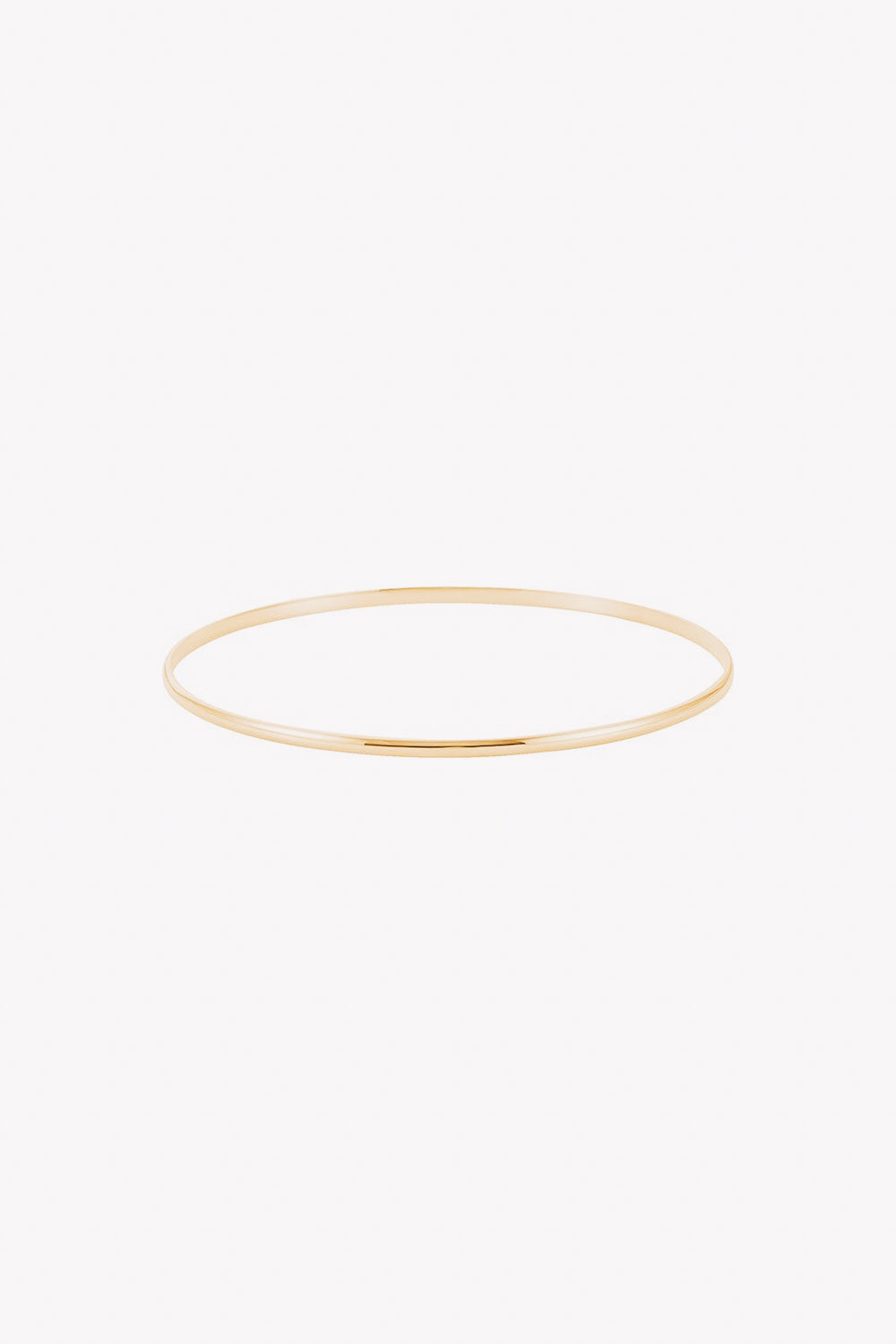 2 mm Half Round Bangle | 14K Gold