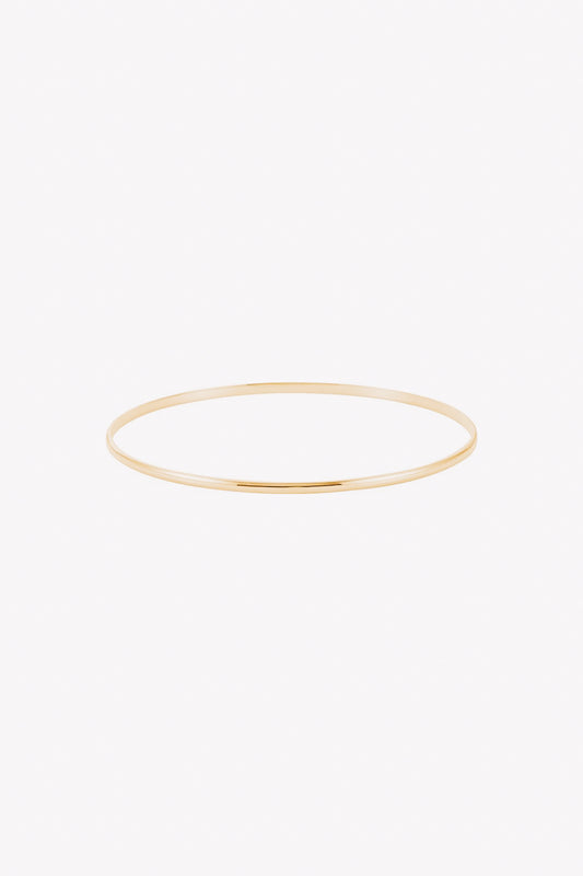 2 mm Half Round Bangle | 14K Gold