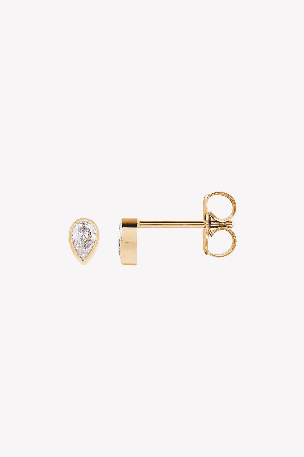 diamond pear shaped studs side view