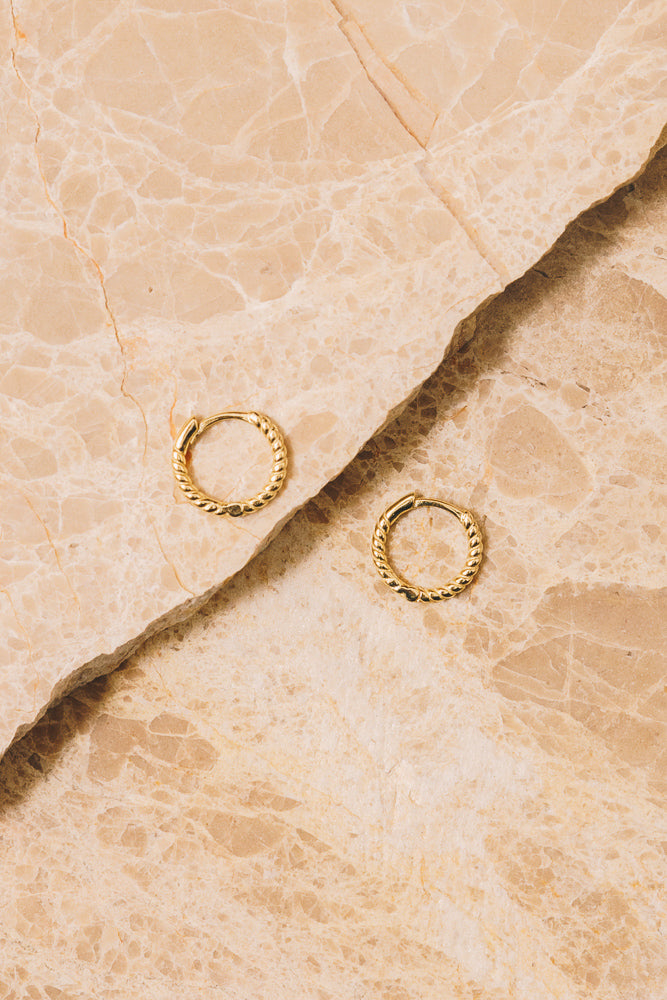 gold huggie hoops 