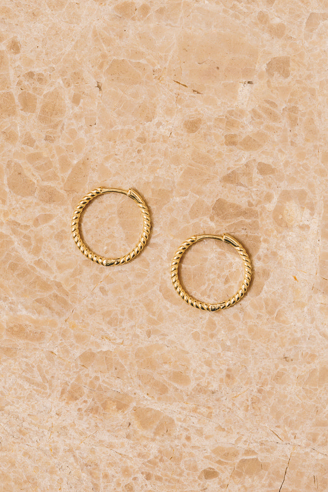 gold huggie hoop earrings