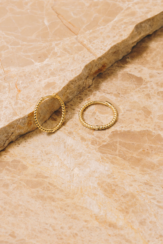 gold huggie hoop earrings