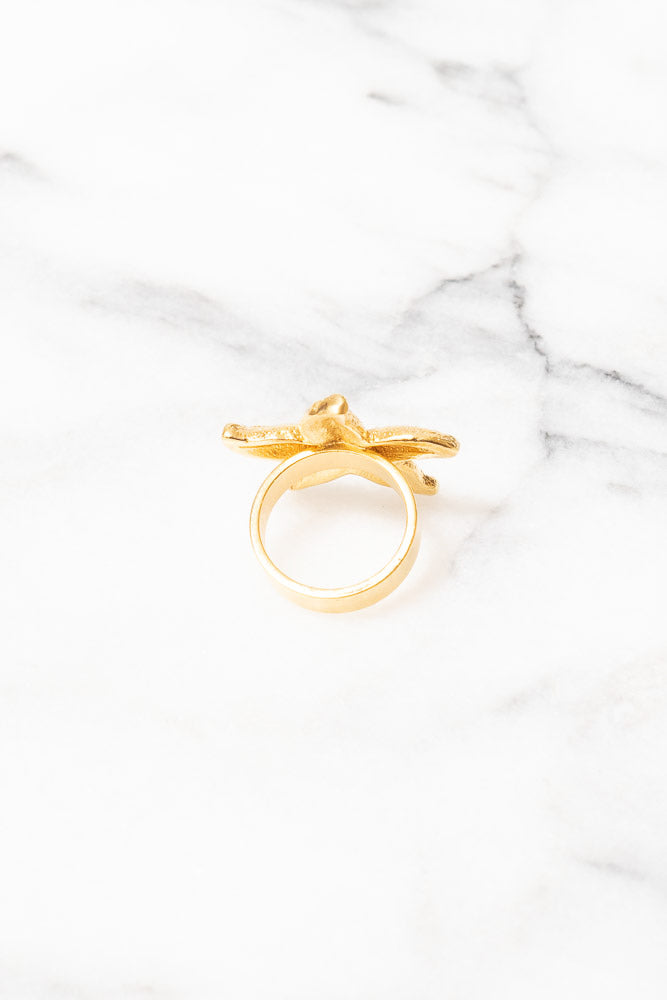 gold starfish ring