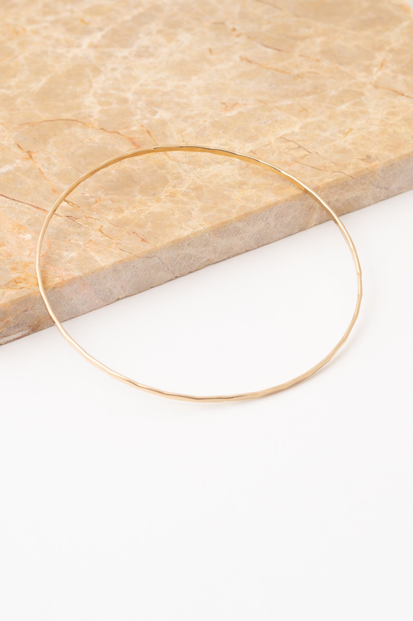 1.3mm Hammered Bangle | 14K Gold-Filled