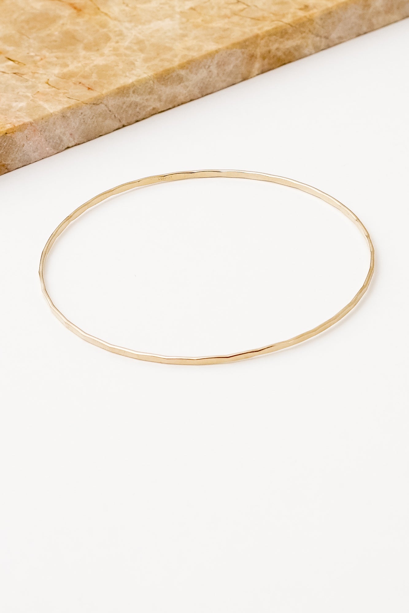 1.3mm Hammered Bangle | 14K Gold-Filled