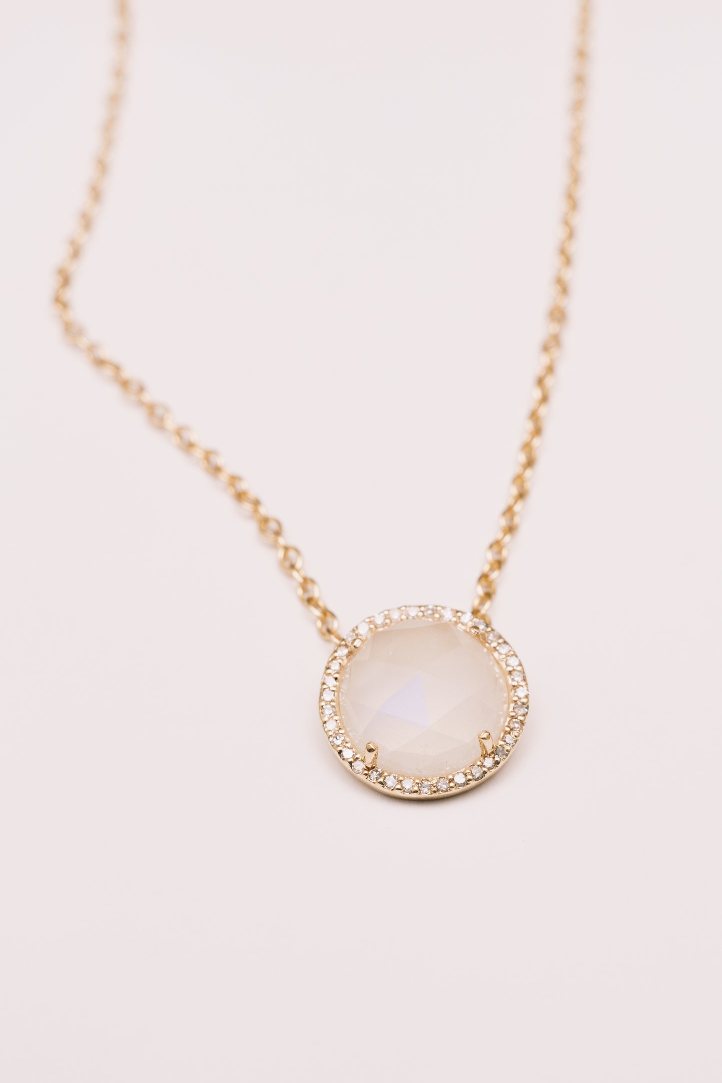 Auréole Necklace I Rainbow Moonstone | 14K Gold I Janna Conner