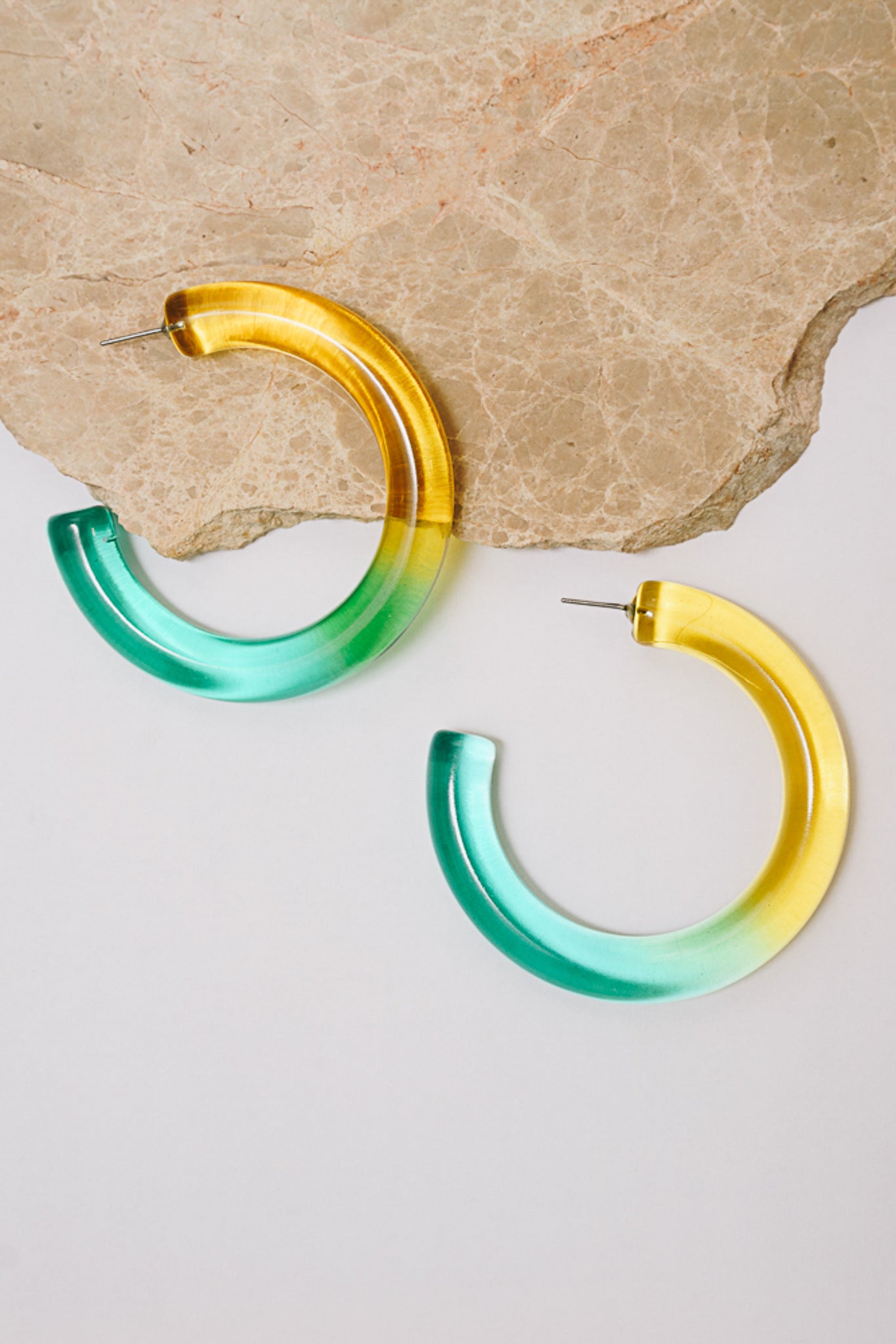 Lallie Hoop Earrings | Yellow/Green Ombre | Janna Conner