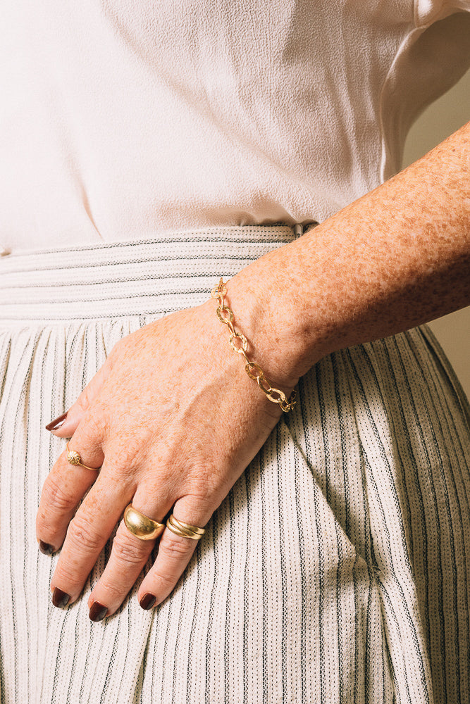 Adelard Hammered Chain Bracelet | 14k Gold-filled