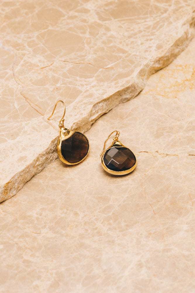 smoky quartz drop earrings