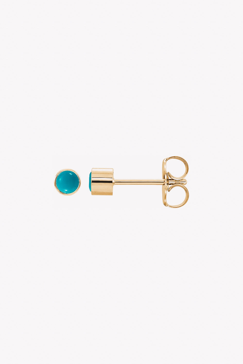 turquoise and gold bezel set stud earrings