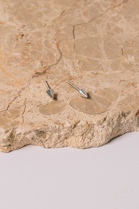 silver spike stud earrings