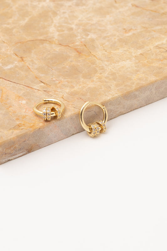 Crystal Rondelle Earrings | Vermeil