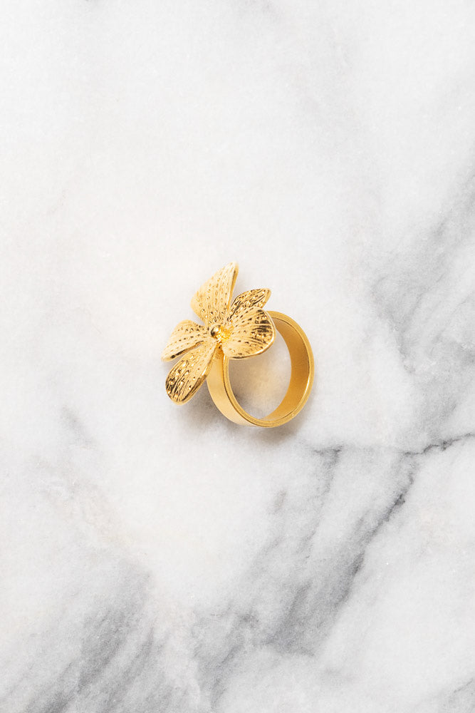 gold flower ring