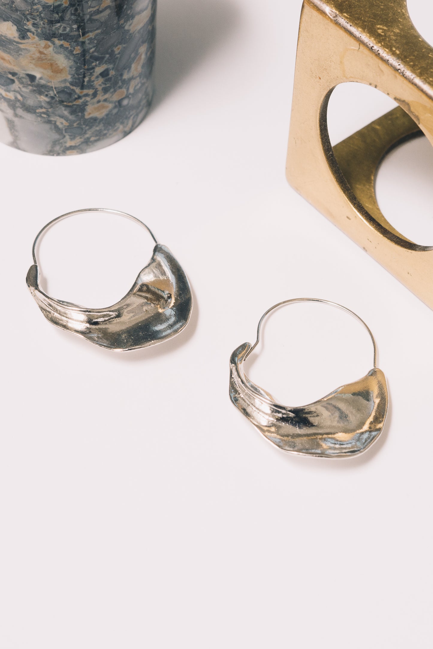 Taye Hoop Earrings | 18k White Gold Plating