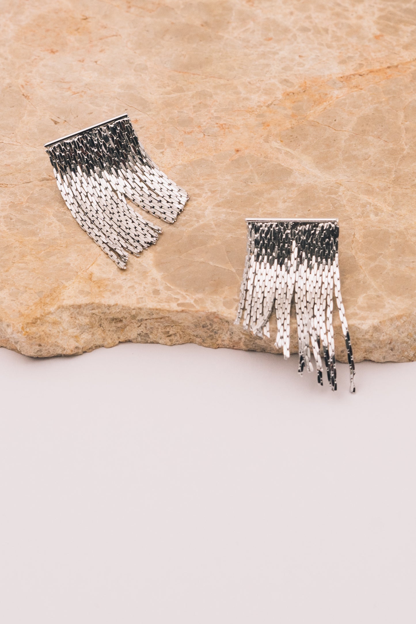 Maurice Fringe Earrings | 18K White Gold Plating