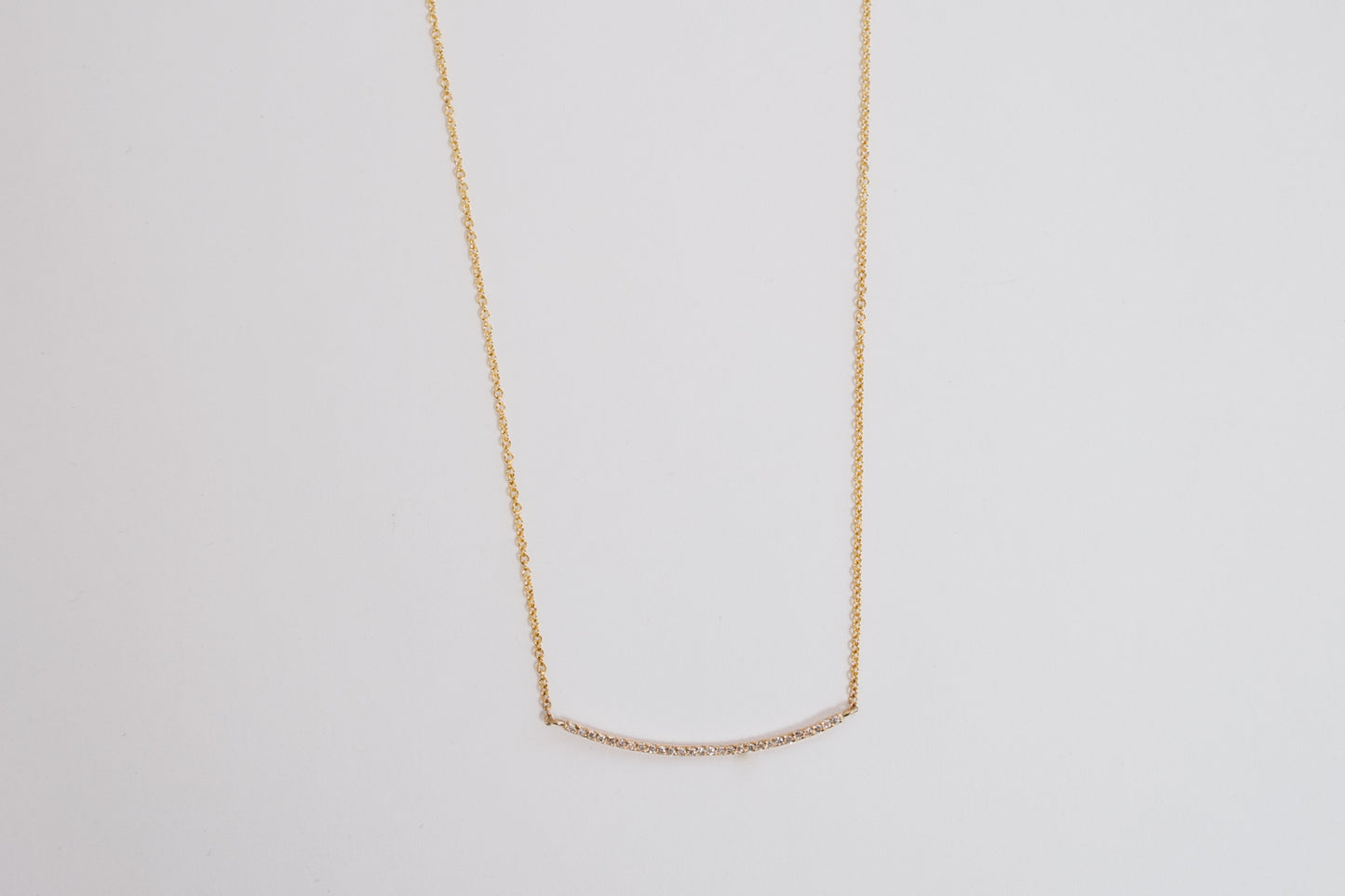 Diamond Bar Necklace | 14K Gold