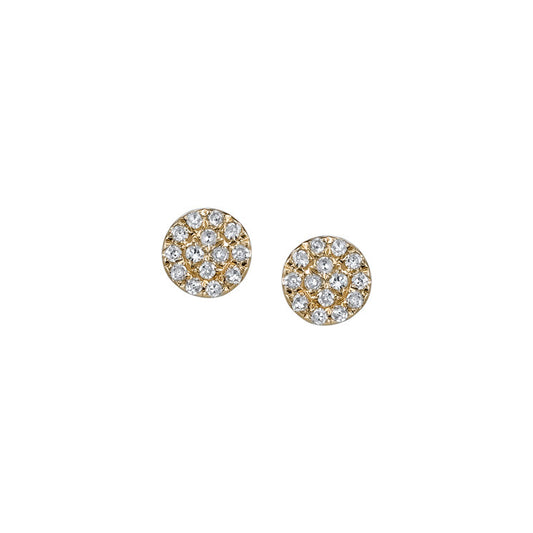 Diamond Disc Earrings | 14K Gold