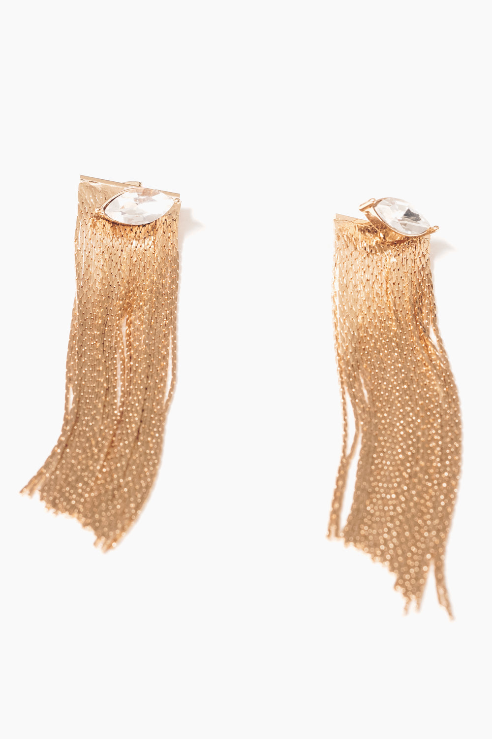 crystal marquis gold fringe chain earring jackets