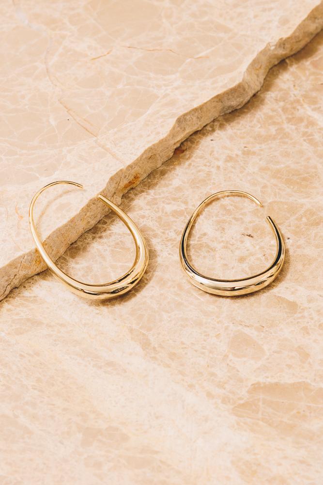 gold threader hoop earrings