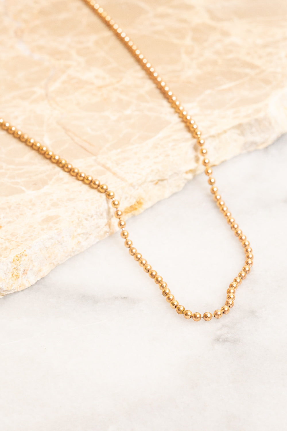 Baby Ball Chain Necklace 14K Gold Filled / 1mm (Very dainty) / 18 inch