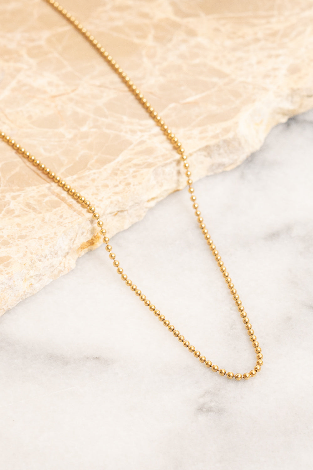 gold ball chain necklace