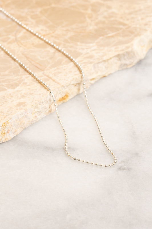 silver ball chain necklace