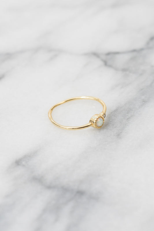 gold opal stacking ring