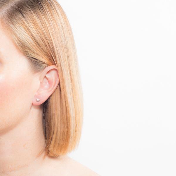 Pavé Pyramid Stud Earrings | 14K Gold